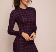 Grid Bodycon Dress