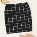 Grid Bodycon Skirt