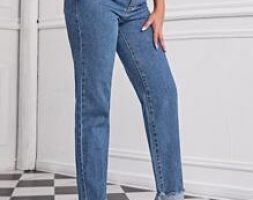 Grommet Eyelet Chain Lace Up Jeans