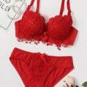 Guipure Lace Heart Lingerie Set