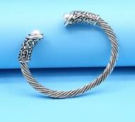 Guys 1pc Faux Pearl Decor Bracelet