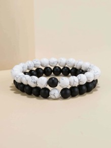 Guys 2pcs Beaded Bracelet