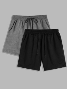 Guys 2pcs Drawstring Waist Shorts 7''