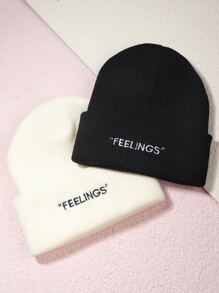 Guys 2pcs Letter Embroidery Beanie