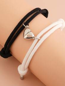 Guys 2pcs Magnetic Rope Bracelet