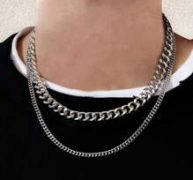 Guys 2pcs Minimalist Chain Necklace