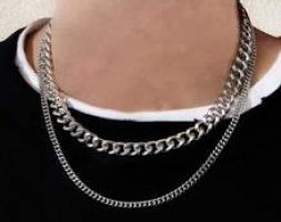 Guys 2pcs Minimalist Chain Necklace