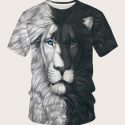 Guys 3D Lion Print Tee