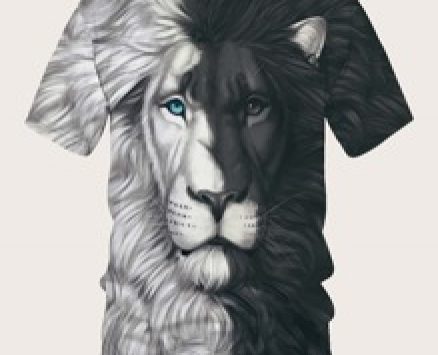 Guys 3D Lion Print Tee