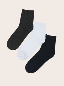 Guys 3pairs Solid Crew Socks