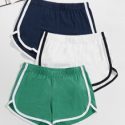 Guys 3pcs Contrast Tape Lounge Shorts