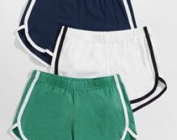 Guys 3pcs Contrast Tape Lounge Shorts