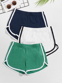 Guys 3pcs Contrast Tape Lounge Shorts