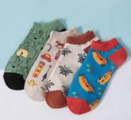 Guys 4pairs Cartoon Print Ankle Socks