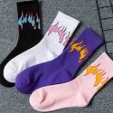 Guys 4pairs Fire Print Crew Socks