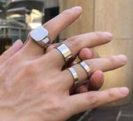 Guys 4pcs Geo Design Ring