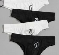 Guys 4pcs Letter Graphic Brief