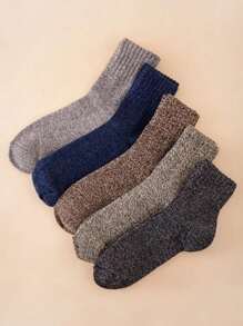 Guys 5pairs Solid Crew Socks