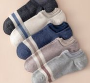 Guys 5pairs Striped Ankle Socks