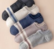 Guys 5pairs Striped Ankle Socks