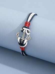 Guys Anchor Decor Layered Bracelet