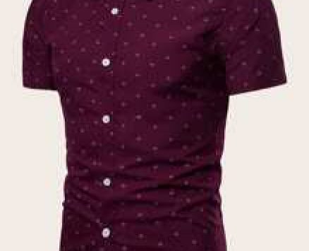 Guys Anchor Print Curved Hem Shirt