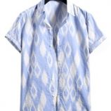 Guys Argyle Pattern Button Front Shirt