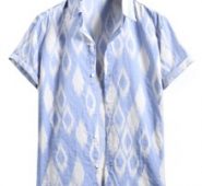 Guys Argyle Pattern Button Front Shirt