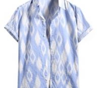 Guys Argyle Pattern Button Front Shirt