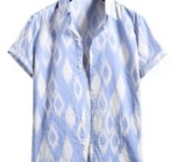 Guys Argyle Pattern Button Front Shirt