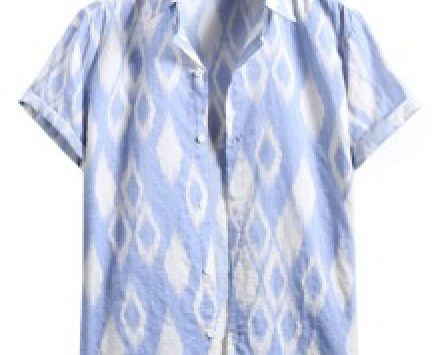 Guys Argyle Pattern Button Front Shirt
