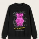 Guys Bear & Slogan Graphic Sweatshirt