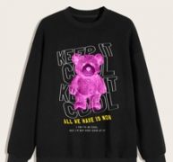 Guys Bear & Slogan Graphic Sweatshirt
