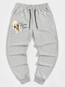 Guys Bear& Slogan Graphic Sweatpants