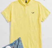 Guys Bird Print Polo Shirt