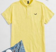 Guys Bird Print Polo Shirt