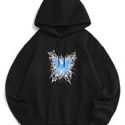 Guys Butterfly Graphic Kangaroo Pocket Drawstring Hoodie