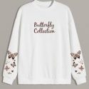 Guys Butterfly Letter Print Sweatshirt