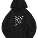 Guys Butterfly Print Drawstring Hoodie