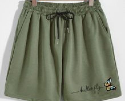 Guys Butterfly & Letter Graphic Drawstring Shorts