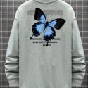 Guys Butterfly & Slogan Graphic Sweatshirt