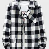 Guys Button Front Plaid Flannel Shirt