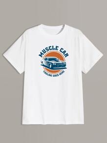 Guys Car And Letter Graphic Tee