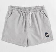 Guys Cartoon Bear Patched Drawstring Shorts