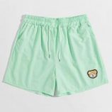 Guys Cartoon Bear Patched Shorts