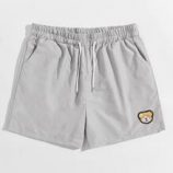 Guys Cartoon Bear Patched Shorts