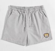 Guys Cartoon Bear Patched Shorts