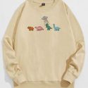 Guys Cartoon Dinosaur Graphic Sweatshirt