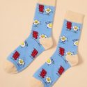 Guys Cartoon Graphic Socks