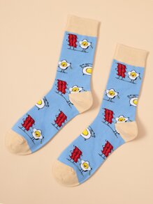 Guys Cartoon Graphic Socks